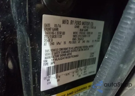 2016 Ford Expedition Limited from USA, damaged, VIN 1FMJU2AT8GEF53680